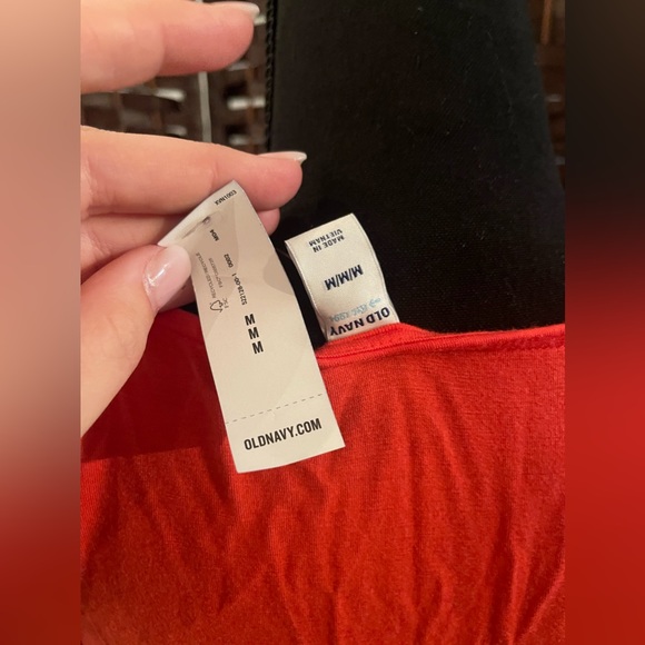 Old Navy Coral Jersey Knit Stretch Cotton Midi Dress with Pockets. - Picture 5 of 6